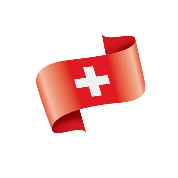Flaga Szwajcarii, ilustracja wektora na białym tle — Wektor stockowy