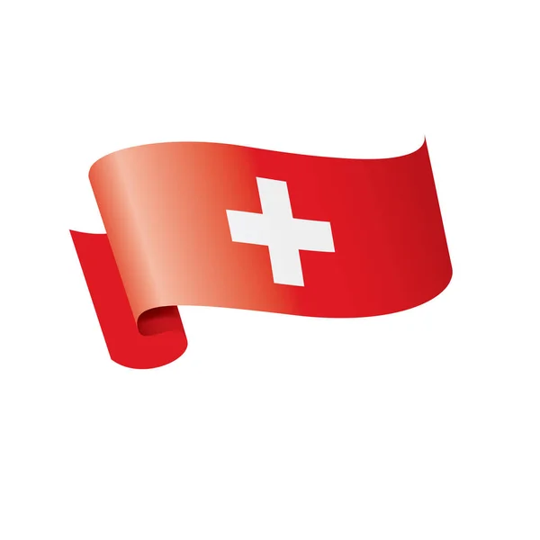 Schweiz flagga, vektor illustration på en vit bakgrund — Stock vektor