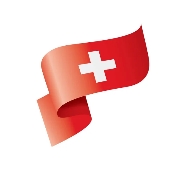 Bandera de Suiza, ilustración vectorial sobre fondo blanco — Vector de stock