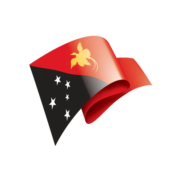 Flagge Papua-Neuguineas, Vektorabbildung auf weißem Hintergrund — Stockvektor