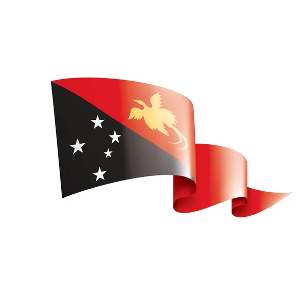 파푸아 뉴우기니아 국기, 흰 배경 위의 벡터 그림 — 스톡 벡터