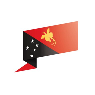 Papua Yeni Gine bayrağı, beyaz arkaplanda vektör illüstrasyonu