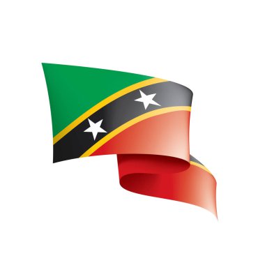 Saint Kitts ve Nevis bayrağı, beyaz arkaplanda vektör çizimi