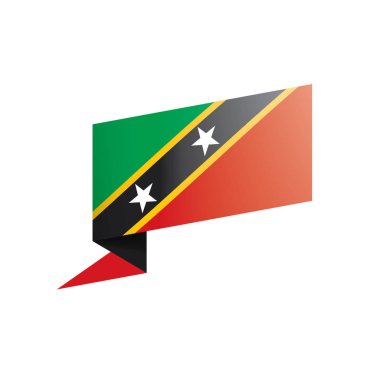 Saint Kitts ve Nevis bayrağı, beyaz arkaplanda vektör çizimi