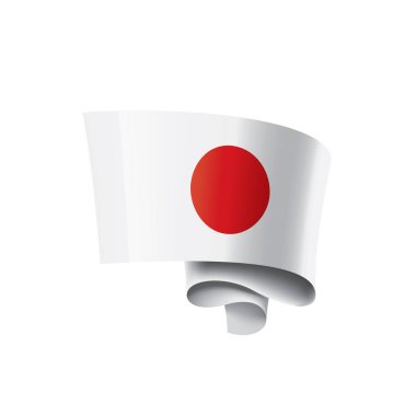 Japon bayrağı, beyaz arkaplanda vektör illüstrasyonu
