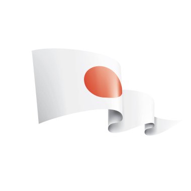 Japon bayrağı, beyaz arkaplanda vektör illüstrasyonu