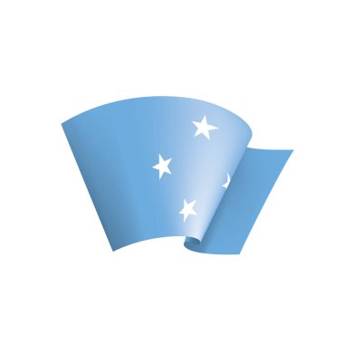 Federe devletler Mikronezya bayrak, beyaz bir arka plan üzerinde vektör çizim