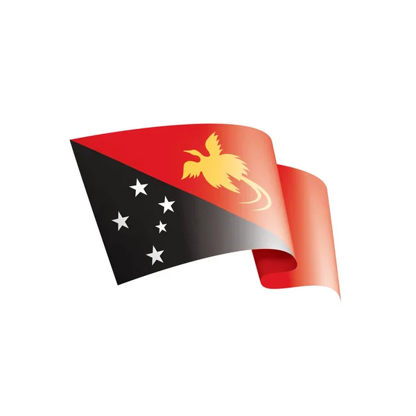 Bandera de Papúa Nueva Guinea, ilustración vectorial sobre fondo blanco — Vector de stock