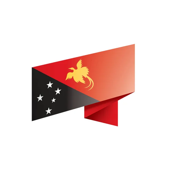 Bandera de Papúa Nueva Guinea, ilustración vectorial sobre fondo blanco — Vector de stock