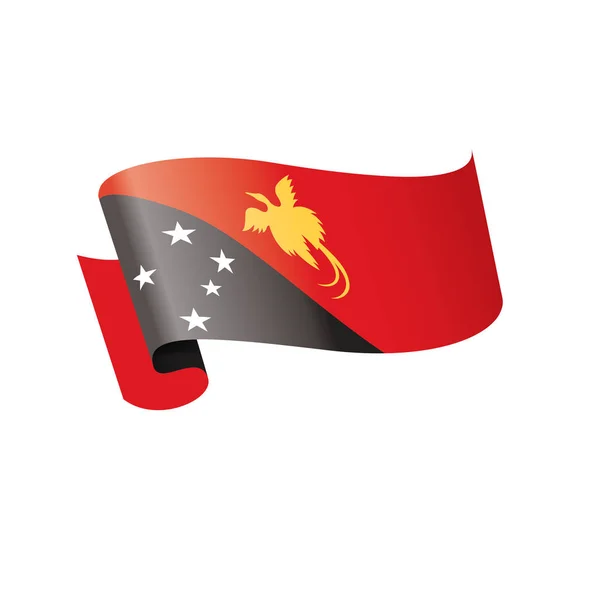 Bandera de Papúa Nueva Guinea, ilustración vectorial sobre fondo blanco — Vector de stock