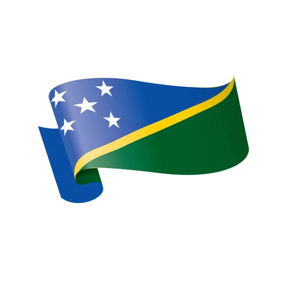 Bandiera delle Isole Salomone, illustrazione vettoriale su sfondo bianco — Vettoriale Stock
