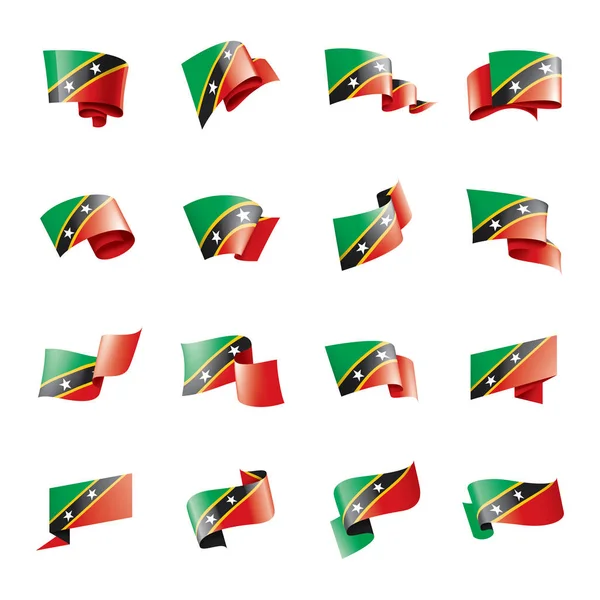 Flagge von St. Kitts und Nevis, Vektorabbildung auf weißem Hintergrund — Stockvektor