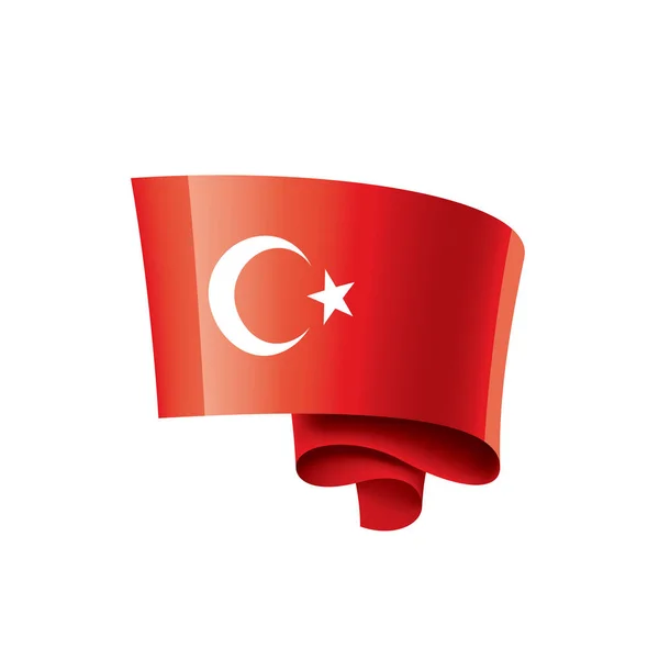 Bandera de Turquía, ilustración vectorial sobre fondo blanco — Vector de stock