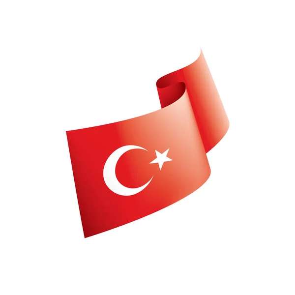 Vlag van Turkije, vectorillustratie op een witte achtergrond — Stockvector