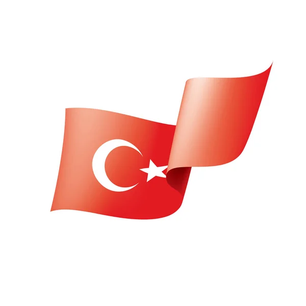 Bandeira da Turquia, ilustração vetorial sobre um fundo branco —  Vetores de Stock