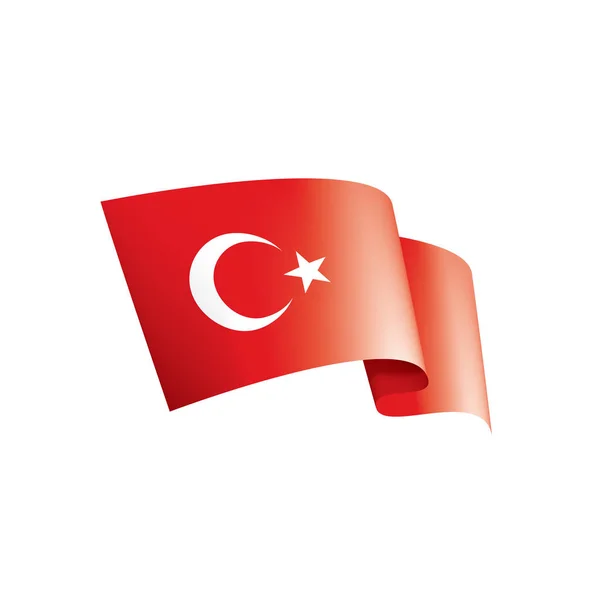 Turecko vlajka, vektorové ilustrace na bílém pozadí — Stockový vektor
