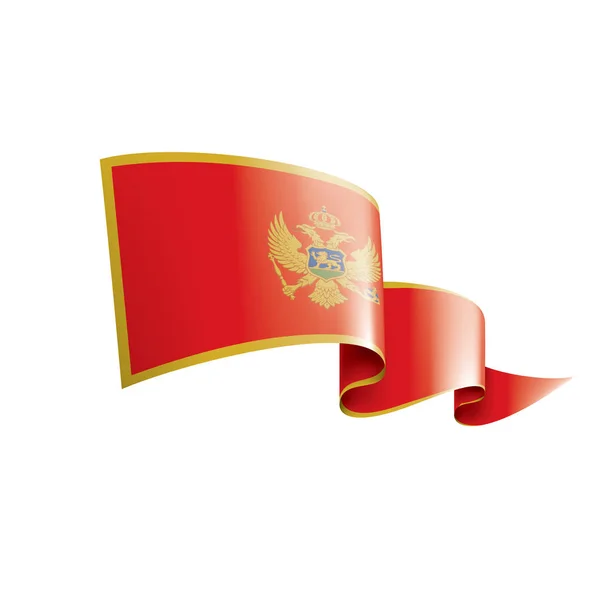 Bandera montenegro, ilustración vectorial sobre fondo blanco — Vector de stock