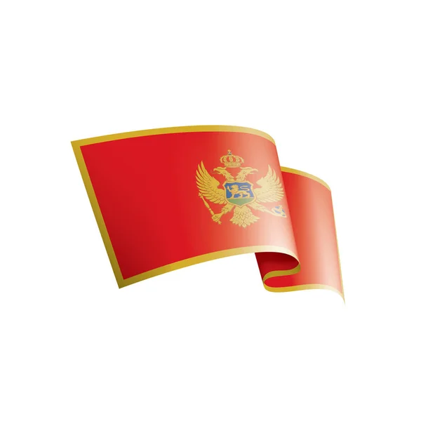 Montenegro zászló, vektor illusztráció fehér alapon — Stock Vector