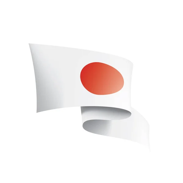 Japan vlag, vector illustratie op een witte achtergrond — Stockvector