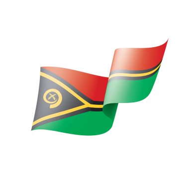 Vanuatu bayrağı, beyaz arkaplanda vektör çizimi