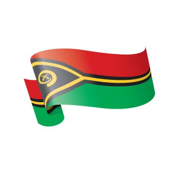 Vanuatu Cumhuriyeti ulusal bayrak, beyaz bir arka plan üzerinde vektör çizim