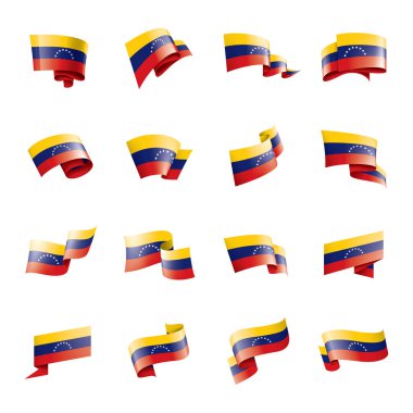 Venezuela bayrak, beyaz bir arka plan üzerinde vektör çizim