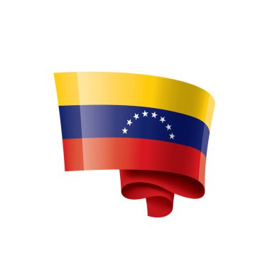 Venezuela bayrak, beyaz bir arka plan üzerinde vektör çizim