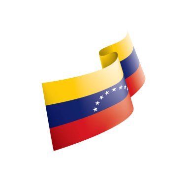 Venezuela bayrak, beyaz bir arka plan üzerinde vektör çizim
