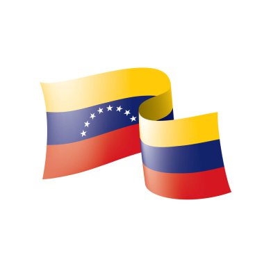 Venezuela bayrak, beyaz bir arka plan üzerinde vektör çizim