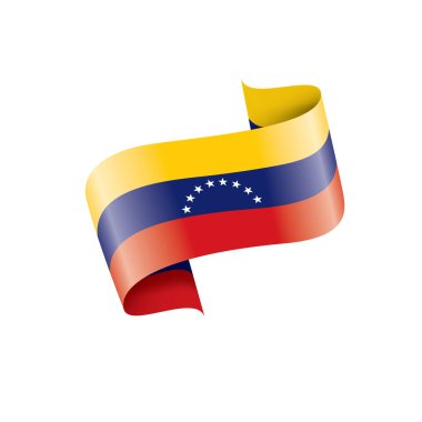 Venezuela bayrak, beyaz bir arka plan üzerinde vektör çizim