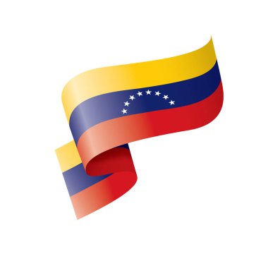 Venezuela bayrak, beyaz bir arka plan üzerinde vektör çizim