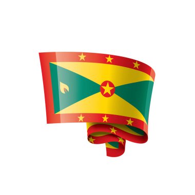 Grenada bayrağı, beyaz bir arka plan üzerinde vektör çizim