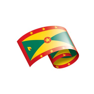 Grenada bayrağı, beyaz bir arka plan üzerinde vektör çizim