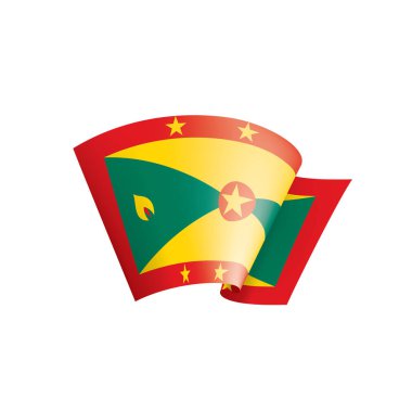 Grenada bayrağı, beyaz bir arka plan üzerinde vektör çizim