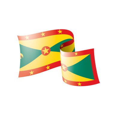 Grenada bayrağı, beyaz bir arka plan üzerinde vektör çizim