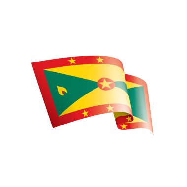 Grenada bayrağı, beyaz bir arka plan üzerinde vektör çizim
