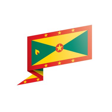 Grenada bayrağı, beyaz bir arka plan üzerinde vektör çizim