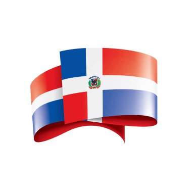 Dominicana bayrağı, beyaz bir arka plan üzerinde vektör çizim