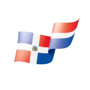 Dominicana bayrağı, beyaz bir arka plan üzerinde vektör çizim