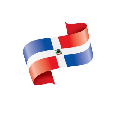 Dominicana bayrağı, beyaz bir arka plan üzerinde vektör çizim