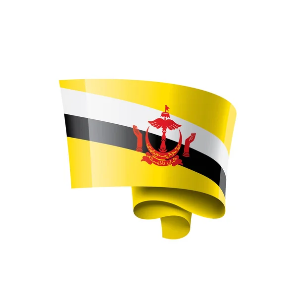 Brunei vlag, vector illustratie op een witte achtergrond — Stockvector