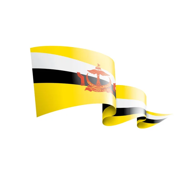 Brunei zászló, vektor illusztráció fehér alapon — Stock Vector