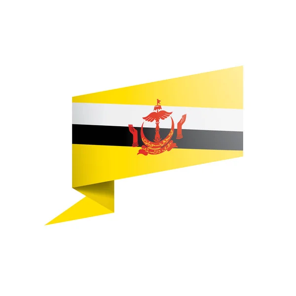 Nationale Vlag Van Brunei Vectorillustratie Een Witte Achtergrond — Stockvector