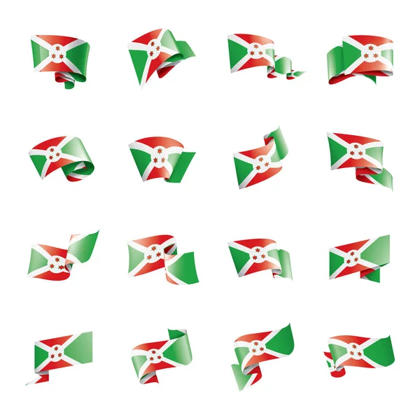 Flaga Burundi, wektor ilustracja na białym tle — Wektor stockowy