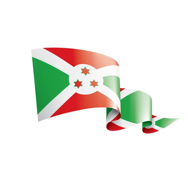 Bandera de Burundi, ilustración vectorial sobre fondo blanco — Vector de stock