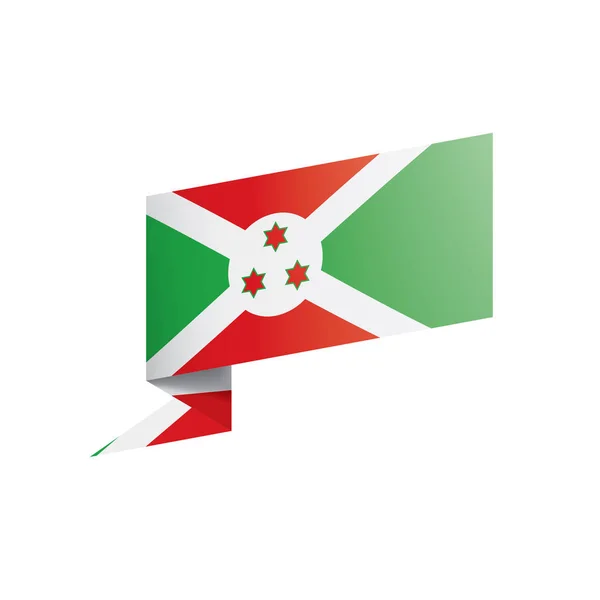 Bandera de Burundi, ilustración vectorial sobre fondo blanco — Vector de stock