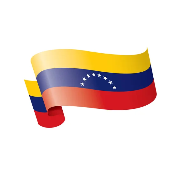 Vlag van Venezuela, vectorillustratie op een witte achtergrond — Stockvector