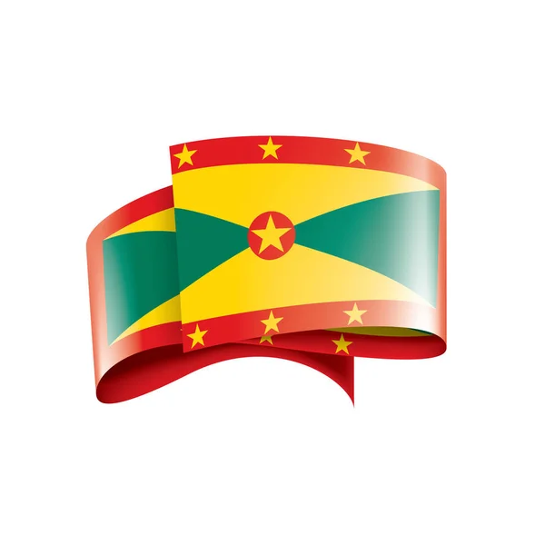 Grenada vlajka, vektorové ilustrace na bílém pozadí — Stockový vektor