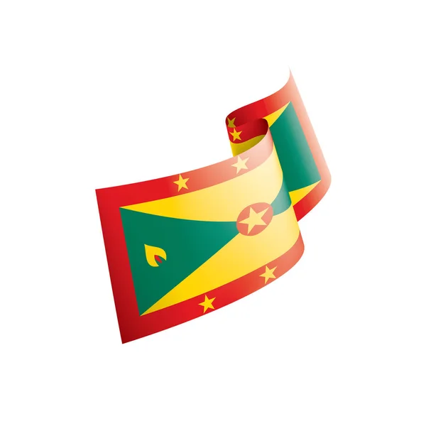 Grenada flagga, vektorillustration på vit bakgrund — Stock vektor