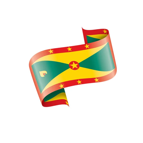 Vlag van Grenada, vectorillustratie op een witte achtergrond — Stockvector